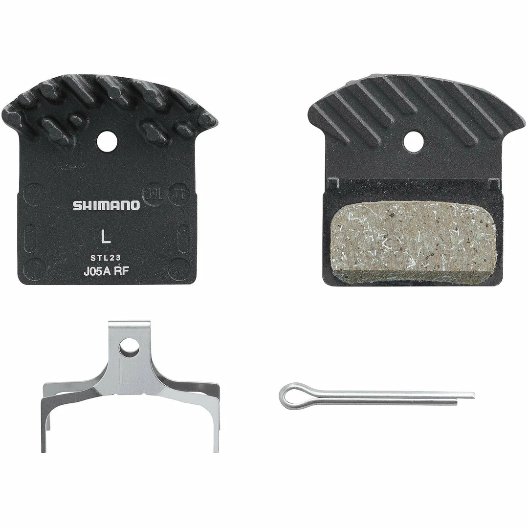 Promo 😍 Shimano J05A-RF Resin Disc Brake Pads Alloy Back +Cooling Fins J03a Replacement Brakes ❤️ 1 Shimano J05A-RF Resin Disc Brake Pads Alloy Back +Cooling Fins J03a Replacement Brakes