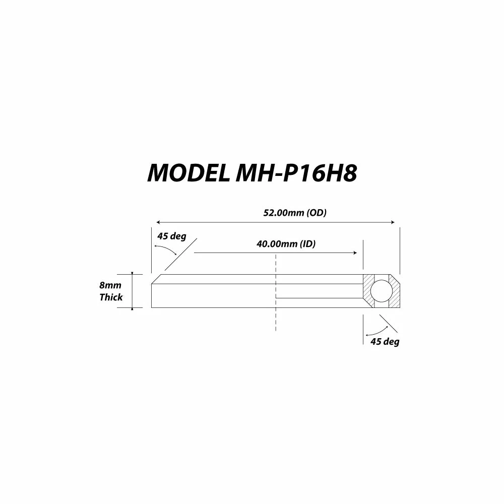 Cheap 🔔 VP Components 1.5" Headset Bearings - MH-P16H8 - 52x40x8-45/45 😉 1 VP Components 1.5" Headset Bearings - MH-P16H8 - 52x40x8-45/45