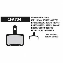 Brakes EBC - CFA734 - Resin - Shimano 105, Ultegra, Dura-Ace, GRX - Disc Brake Pads