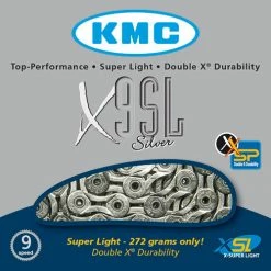 KMC X9 SL Silver 9 Speed MTB / Road Bike Chain X9SL